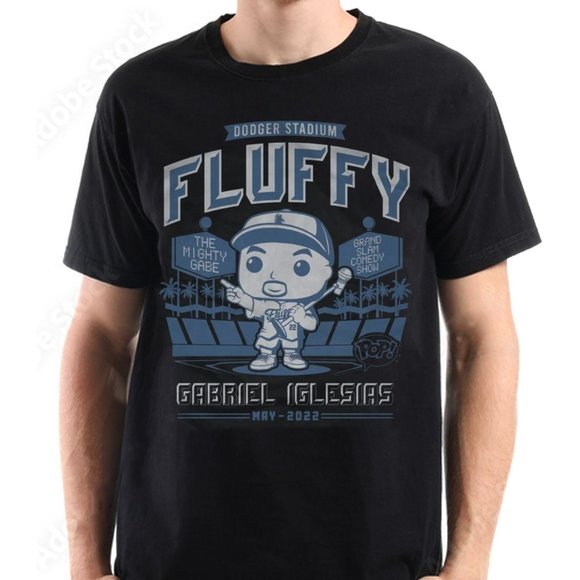 Gildan "Dodger Stadium Fluffy Gabriel Iglesias" Unisex T-Shirt / Black M-2XL - Picture 1 of 3